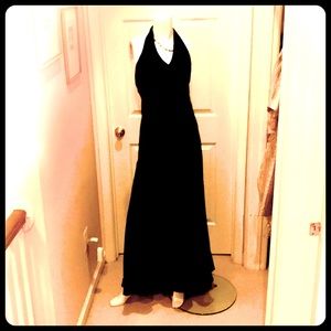 Carmen Marc Volvo halter black dress designer evening formal gown size 4 Vintage